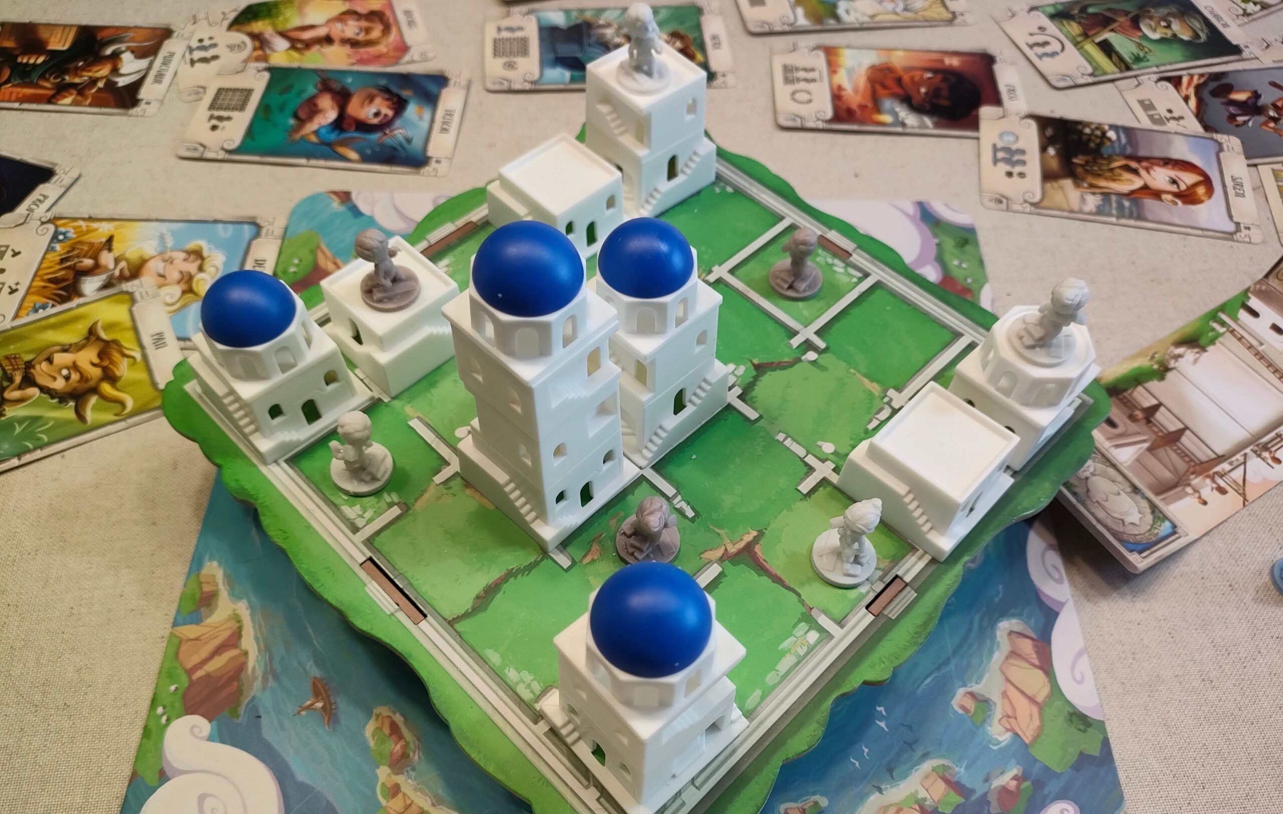 Juego de mesa Santorini con niños